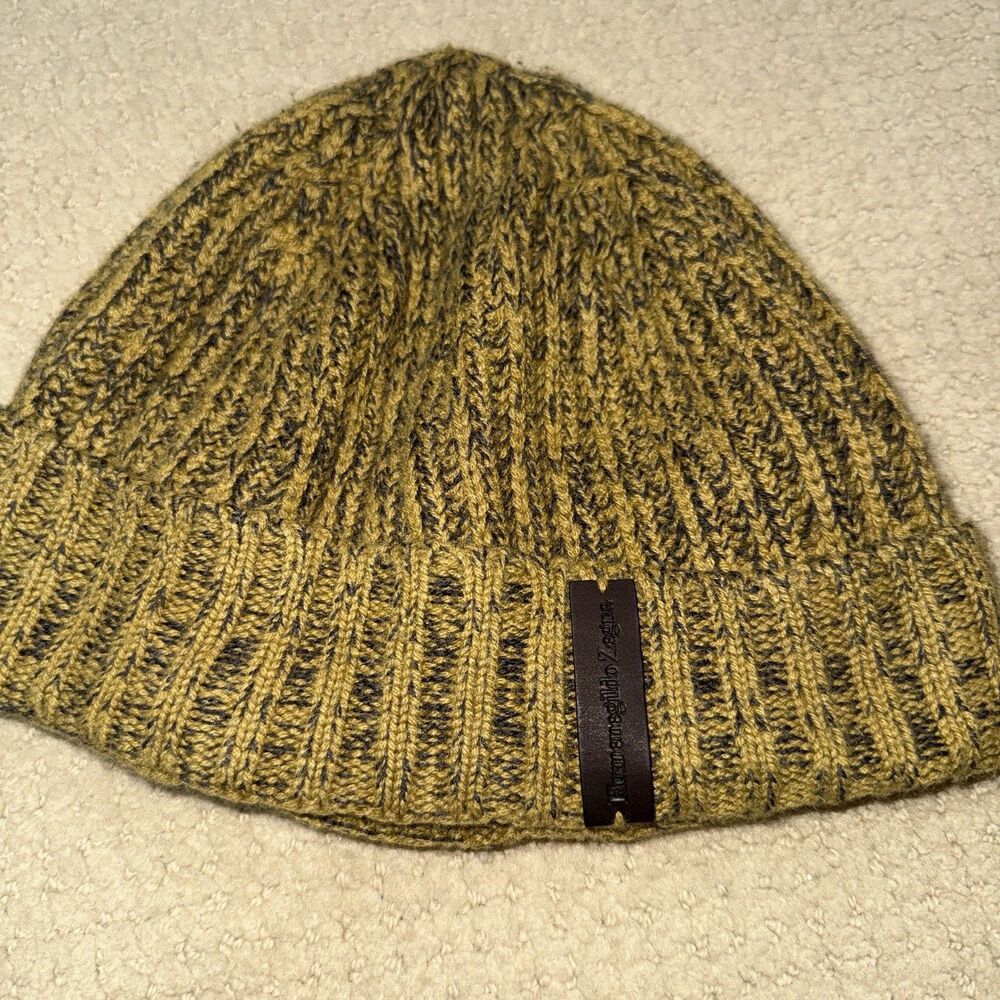 Ermenegildo Zegna Cashmere Wool Knit Beanie Hat RARE**